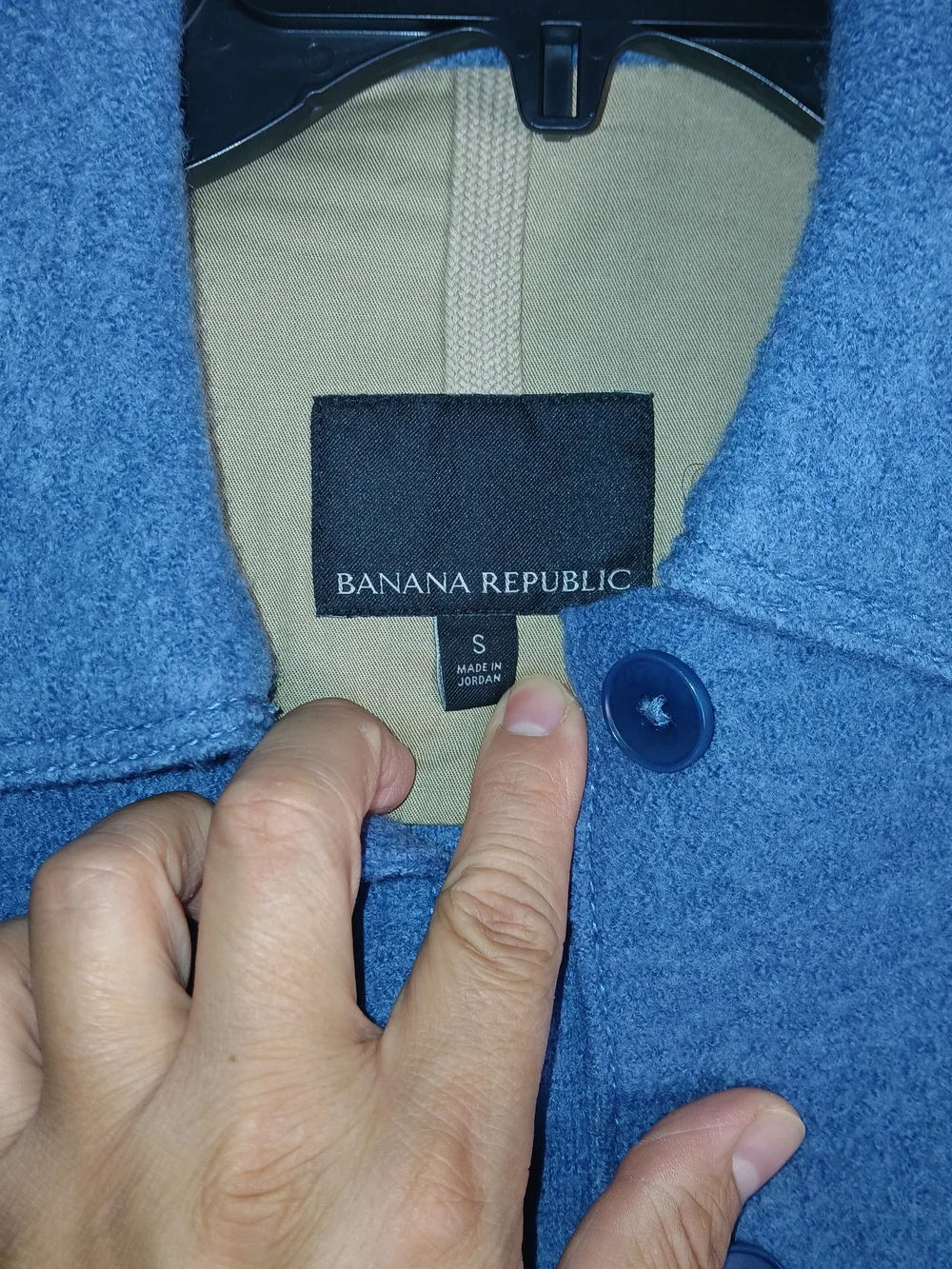 Banana Republic Blue‎ Wool Jacket for Men Oversized Button Front Shacket - Small